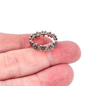 Vintage Pandora Sterling Silver Dazzling Daisy Meadow Ring Size 6